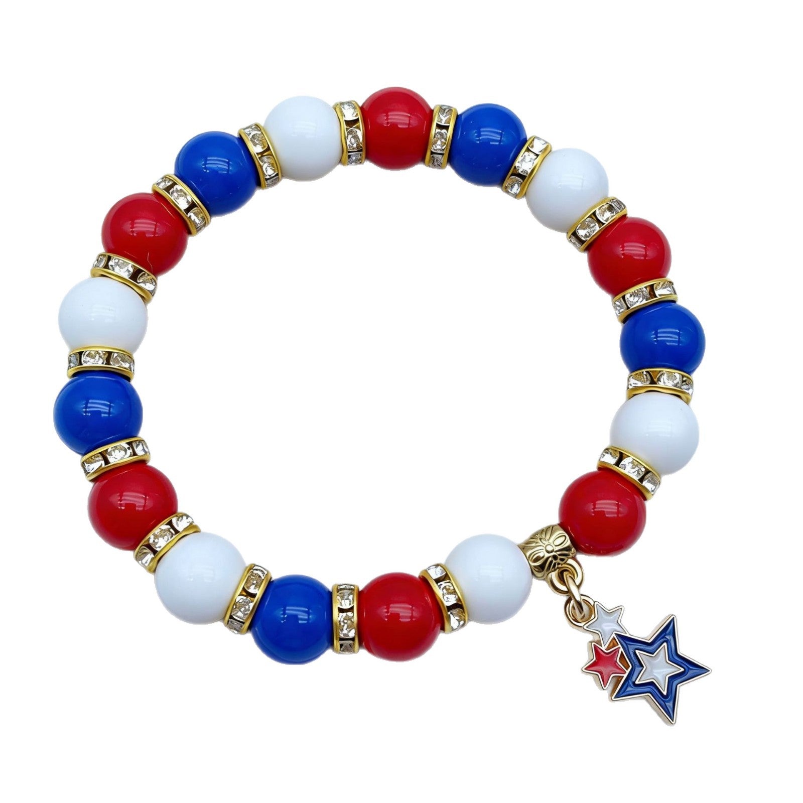 Independence Day Beaded Flag Color Bracelet