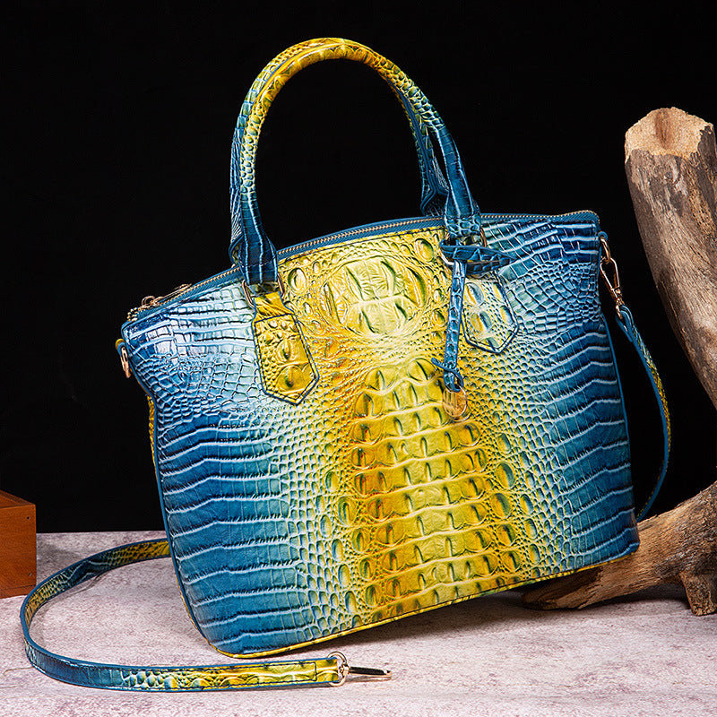 Portable Crossbody Retro Multi-Color Crocodile Pattern Bag