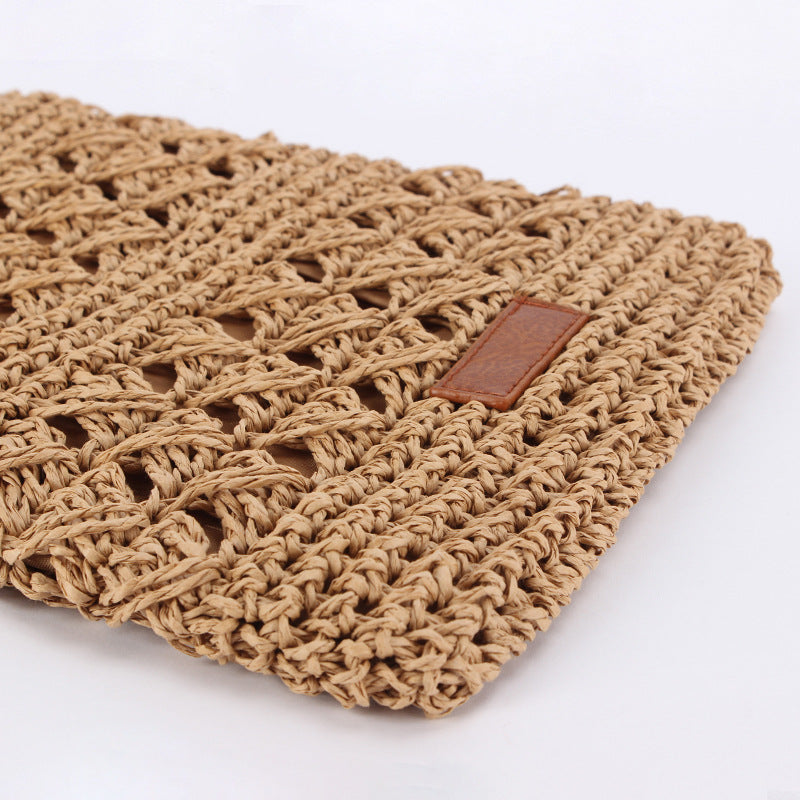 Hollow Paper Rope Woven Crossbody Bag, Summer Beach Vacation Handmade Bag