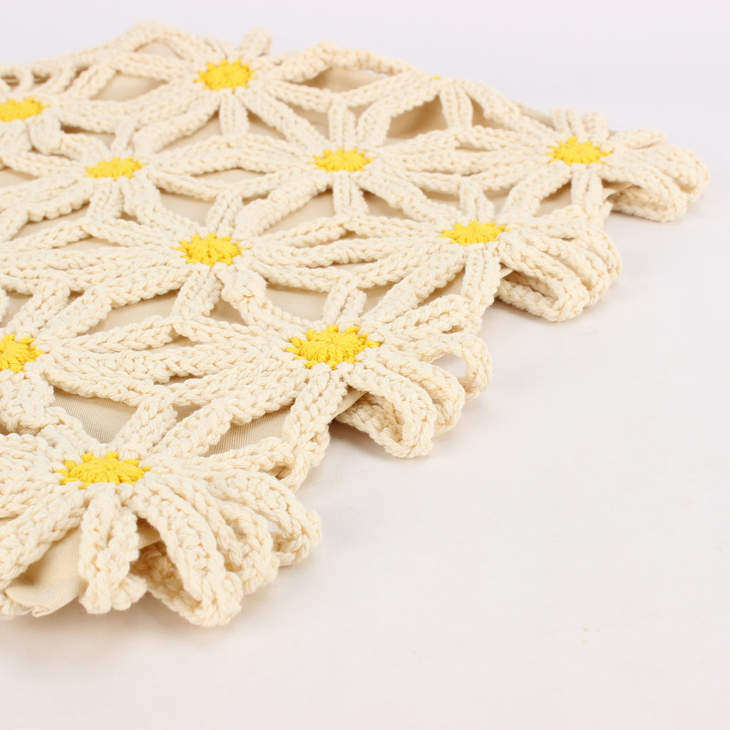 New Hand-Woven Cotton Rope Hollow Flower Seaside Vacation Daily Casual Versatile Fashion Niche Women'S Bag