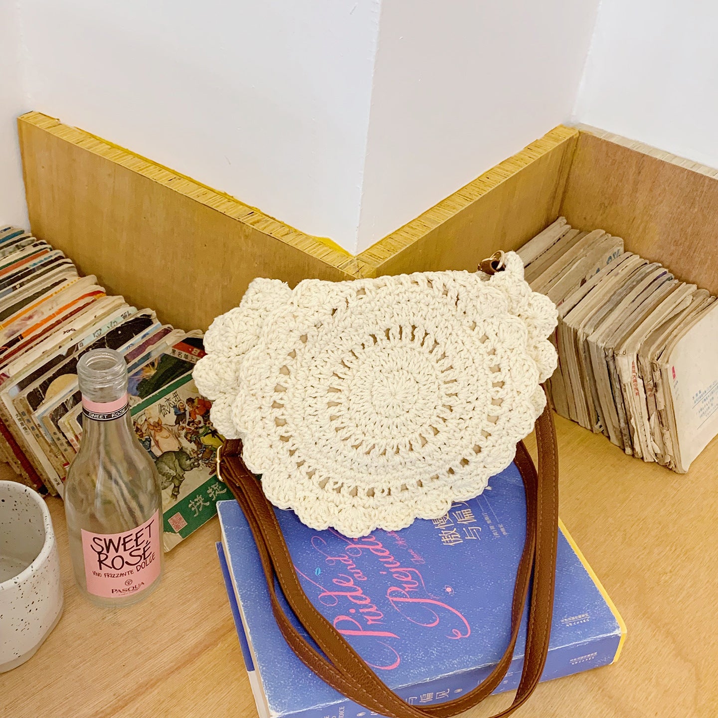 Woven Bag Women'S Summer Knitted Small Crossbody Bag Women'S Casual Versatile Saddle Bag Seaside Vacation Straw Shoulder Bag