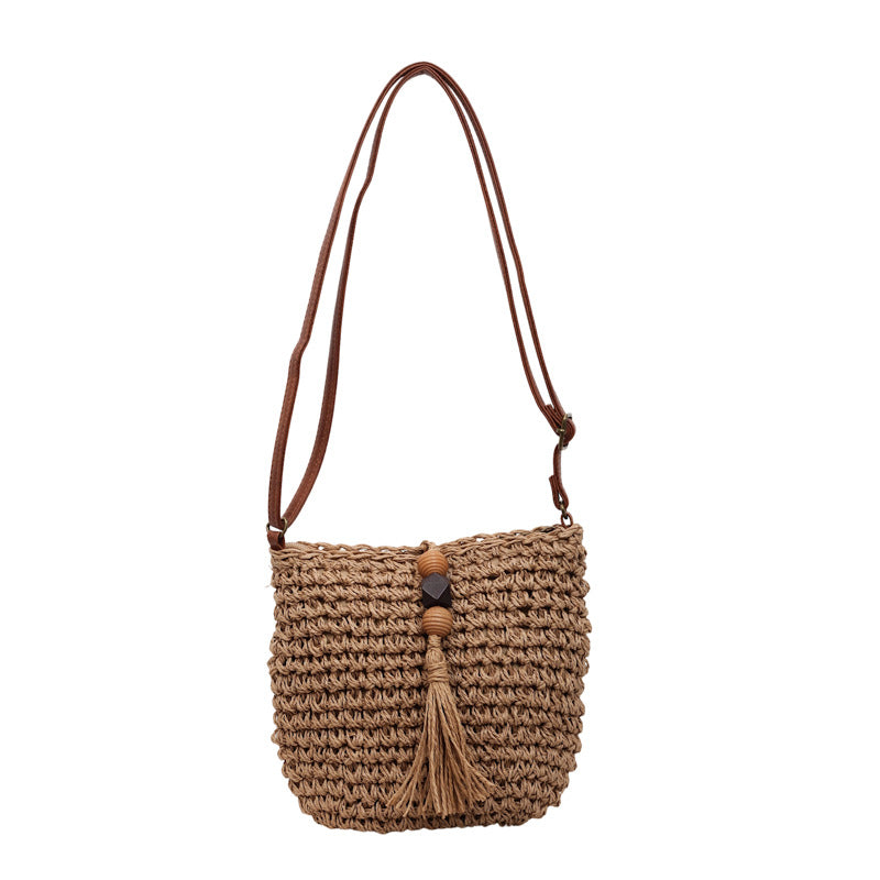 Women Trendy Bucket 2026 New Woven Crossbody Beach Small Bag