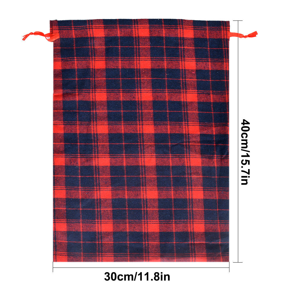 Red Buffalo Plaid Christmas Drawstring Gift Bags