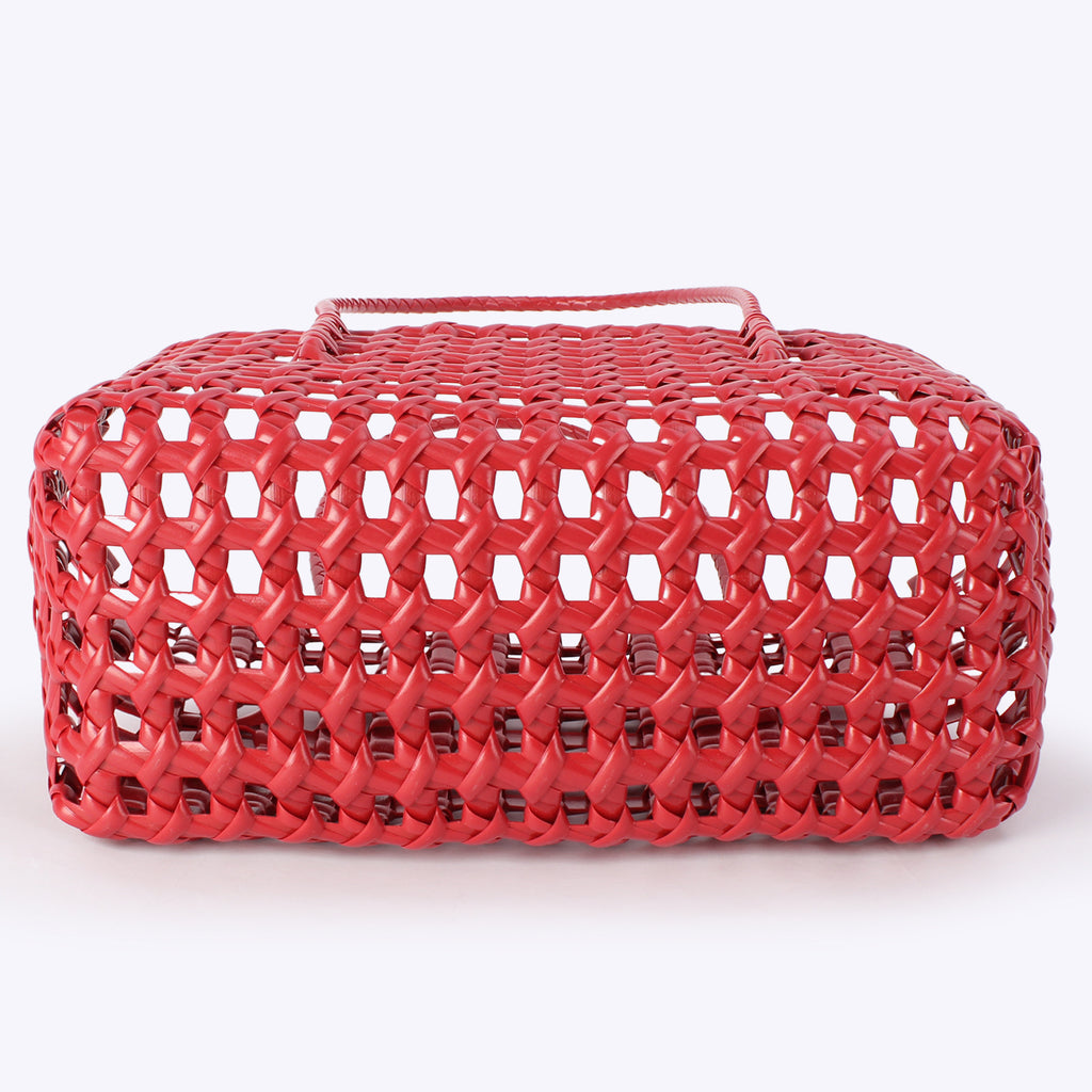 Women Hollow Woven Basket Bag, Casual Beach Vacation Shoulder Bag