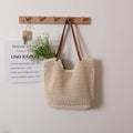 Women Casual Hollow Shoulder Cotton Woven New Lazy Handheld Beach Bag