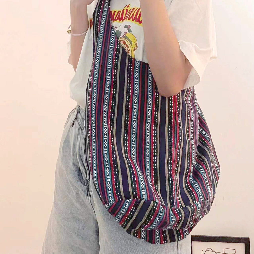 European And American Retro Aztec Women'S Shoulder Portable Cotton And Linen Canvas Jacquard Casual Women'S Bag Cross-Border Amazon