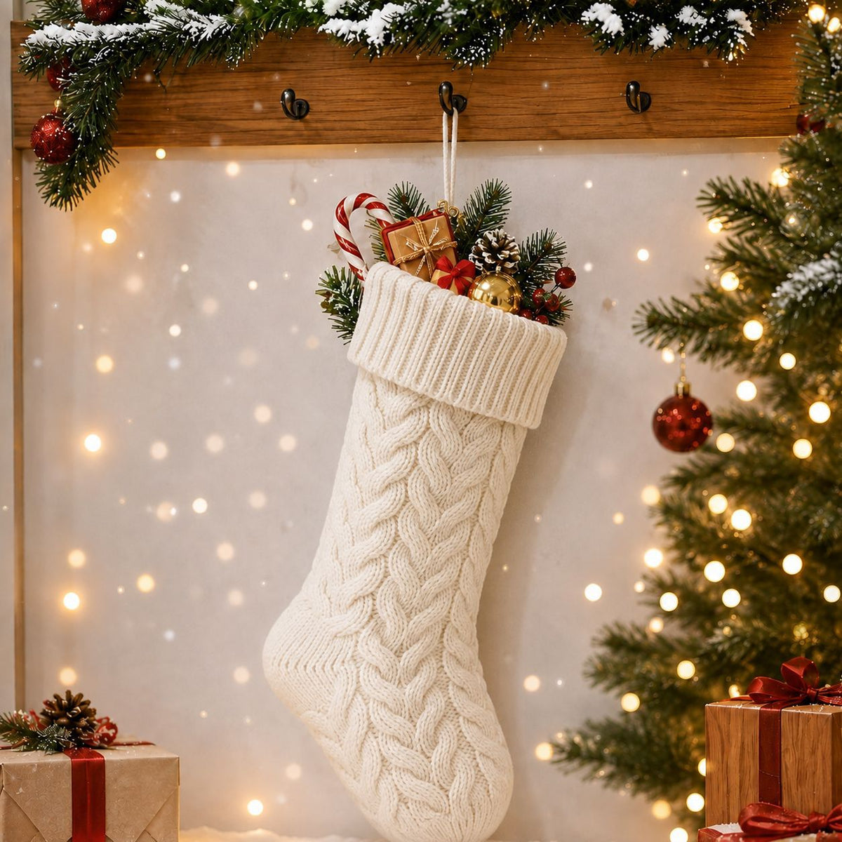 Multiple Styles Christmas Cable Knit Stockings