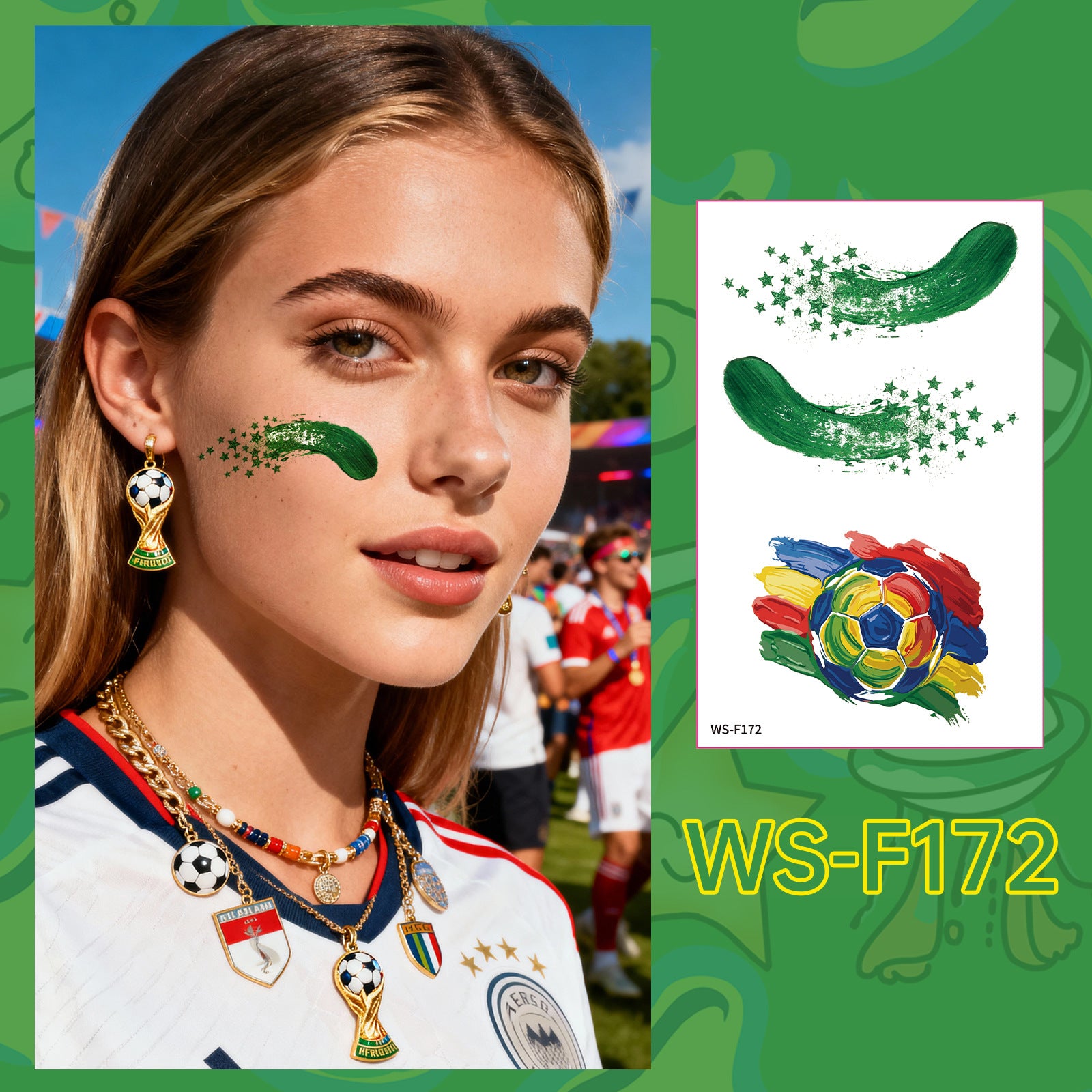 Football World Cup Tattoo Face Stickers