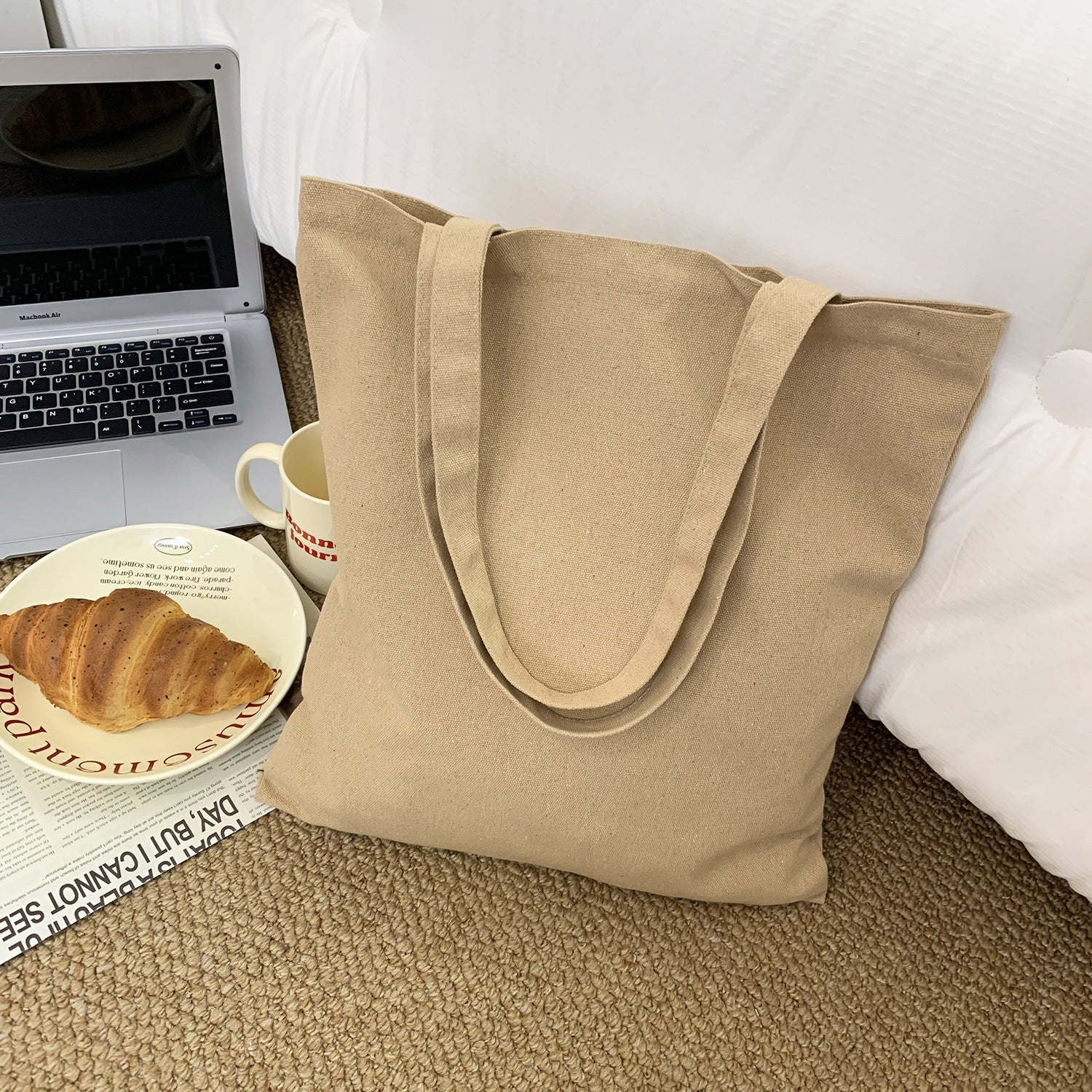 2026 Women  Colored Blank Canvas Tote Bag