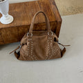 Vintage Studded Slouchy Shoulder Bag