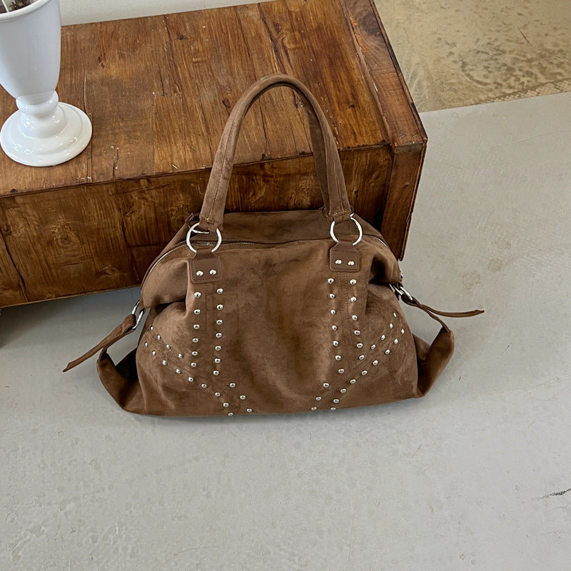 Vintage Studded Slouchy Shoulder Bag