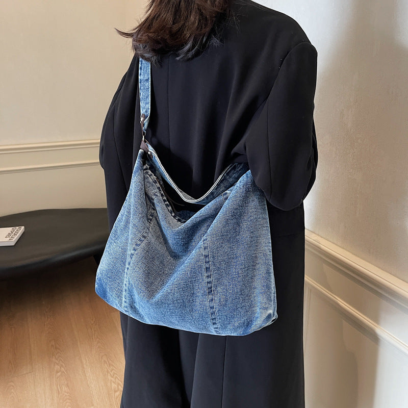 Women Denim Versatile Crossbody Shoulder Tote Bag