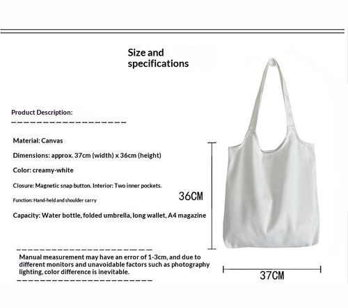 2026 Solid Color Blank Canvas Tote Bag