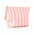 Glossy PVC Striped Waterproof Cosmetic Bag