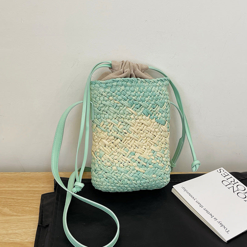 Women Handmade Woven Straw Crossbody Phone Beach Bag