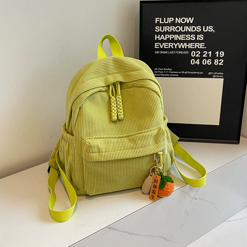 Corduroy Small Forest Casual Backpack