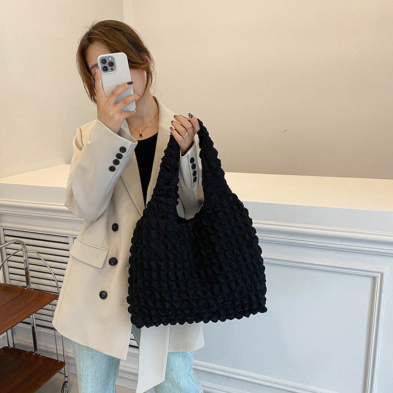 Pleated Cloud Puff Armpit Tote Bag