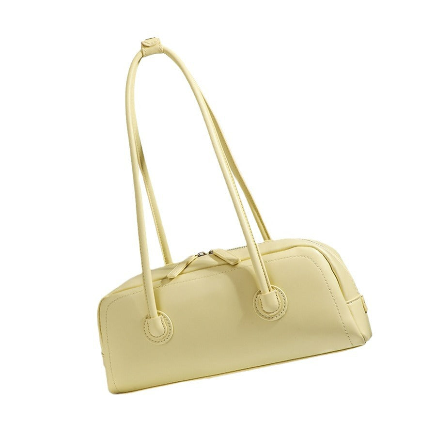 Retro Minimalist Barrel Shoulder Bag Baguette Handbag