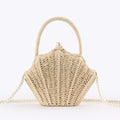 Woven Shell-Shaped Pearl Style Chain Crossbody Handbag