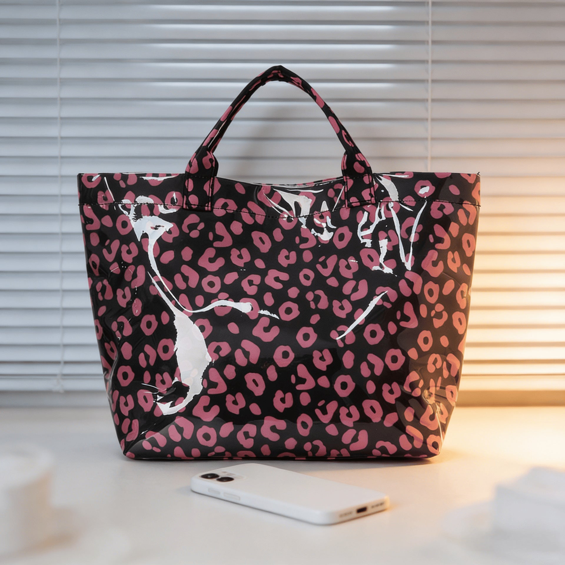 Leopard Print Large Tote Bag