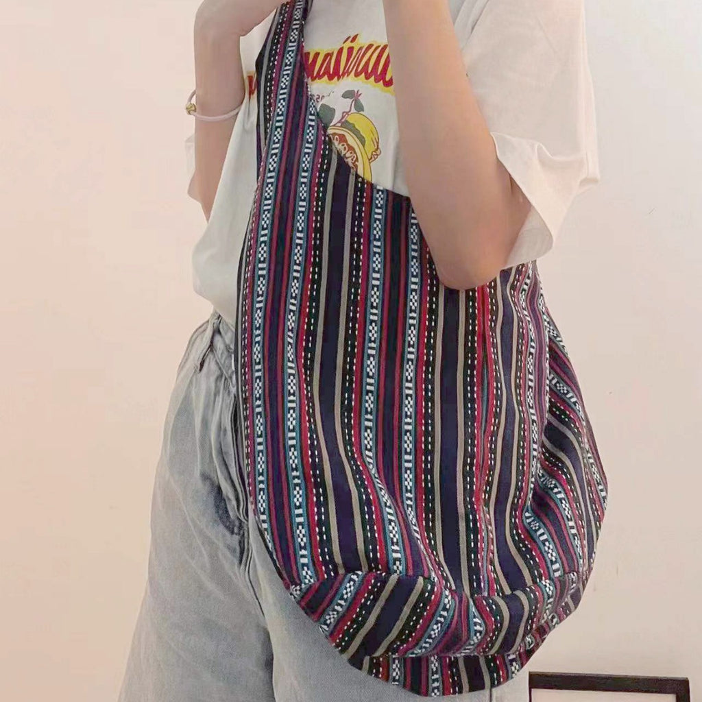 European And American Retro Aztec Women'S Shoulder Portable Cotton And Linen Canvas Jacquard Casual Women'S Bag Cross-Border Amazon