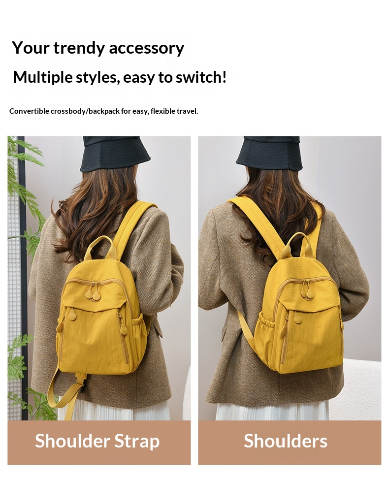 Lightweight Multi Pocket Water Resistant Nylon Backpack