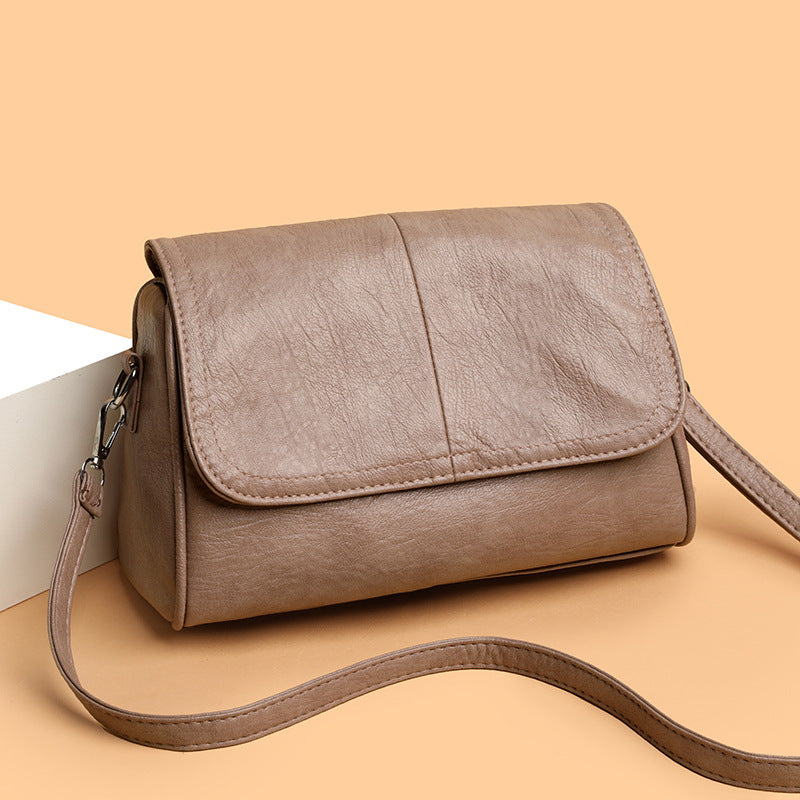 Vintage Leather Crossbody Flap Shoulder Bag