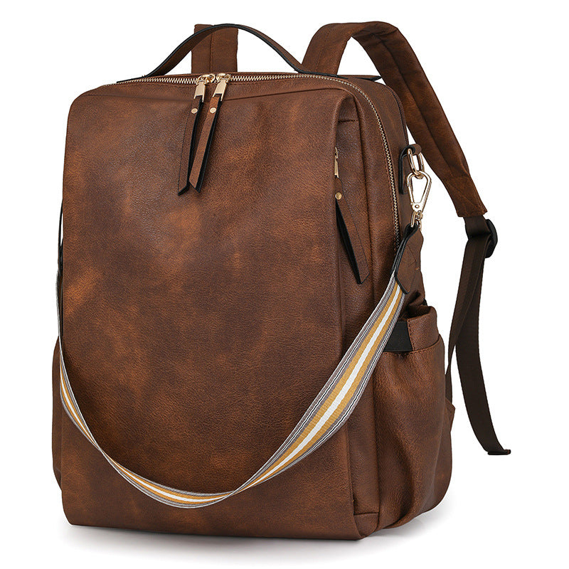Women Fashion PU Business Backpack, Multifunctional Laptop Travel Bag