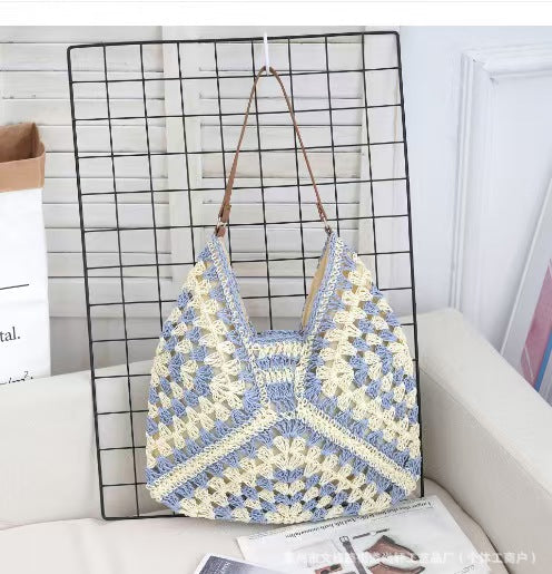 Summer Hollow Woven Straw Versatile Commuter Armpit Bag