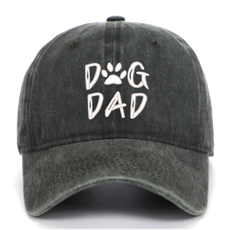 Washed Pure Cotton Embroidered Large Brim Cap