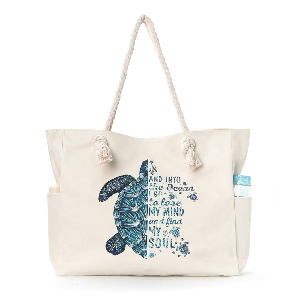 Women Large Capacity Beach Canvas Underarm Bag