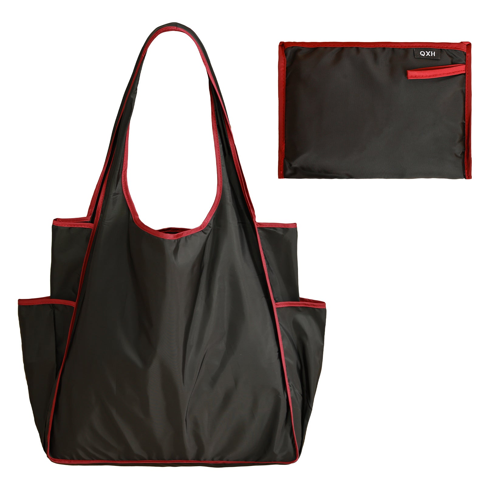 Color Block Large Capacity Folding Waterproof Shopping Bag