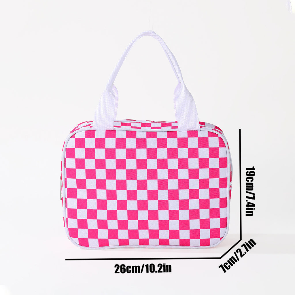 Checkerboard Large Capacity Insulated Lunch Bag