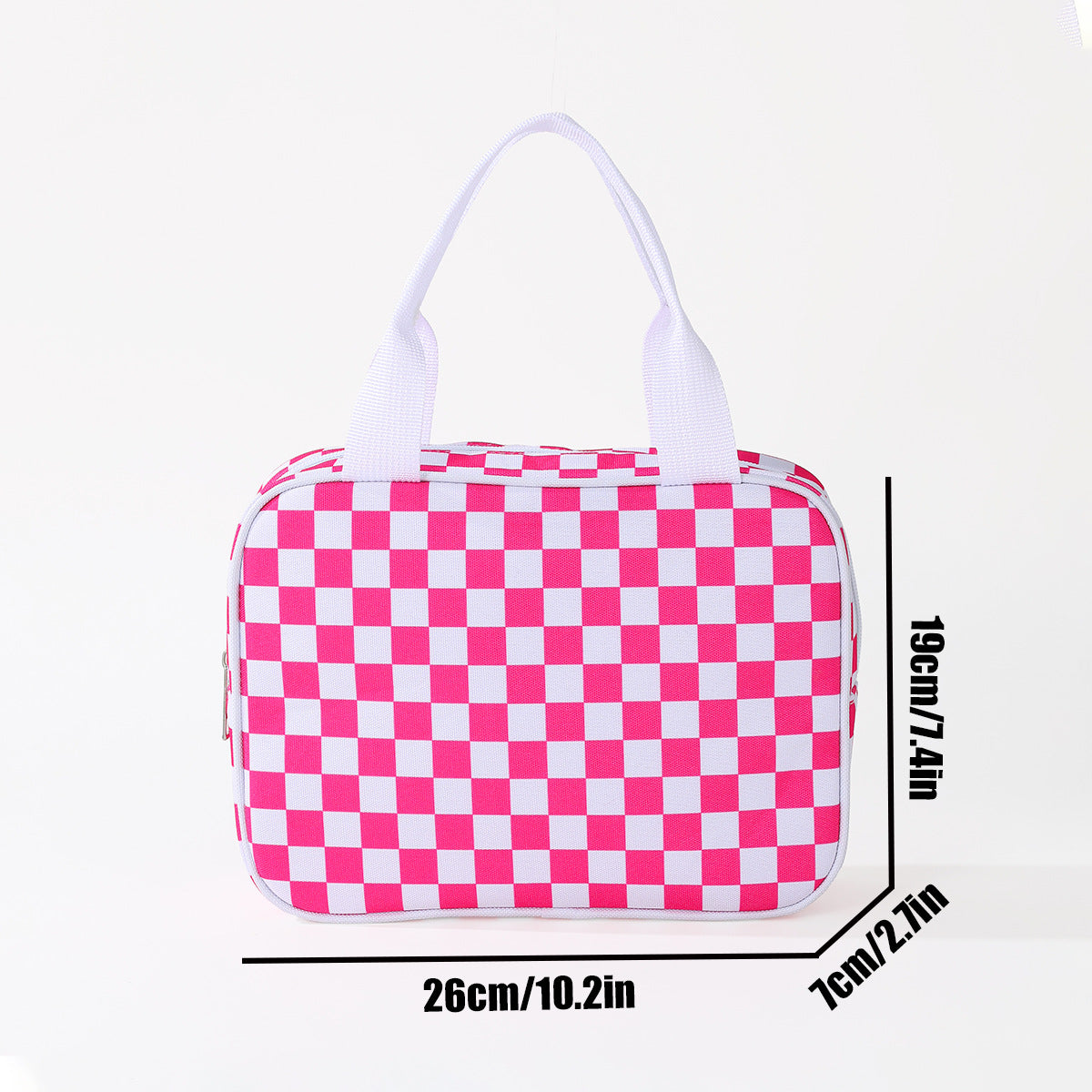 Checkerboard Large Capacity Insulated Lunch Bag