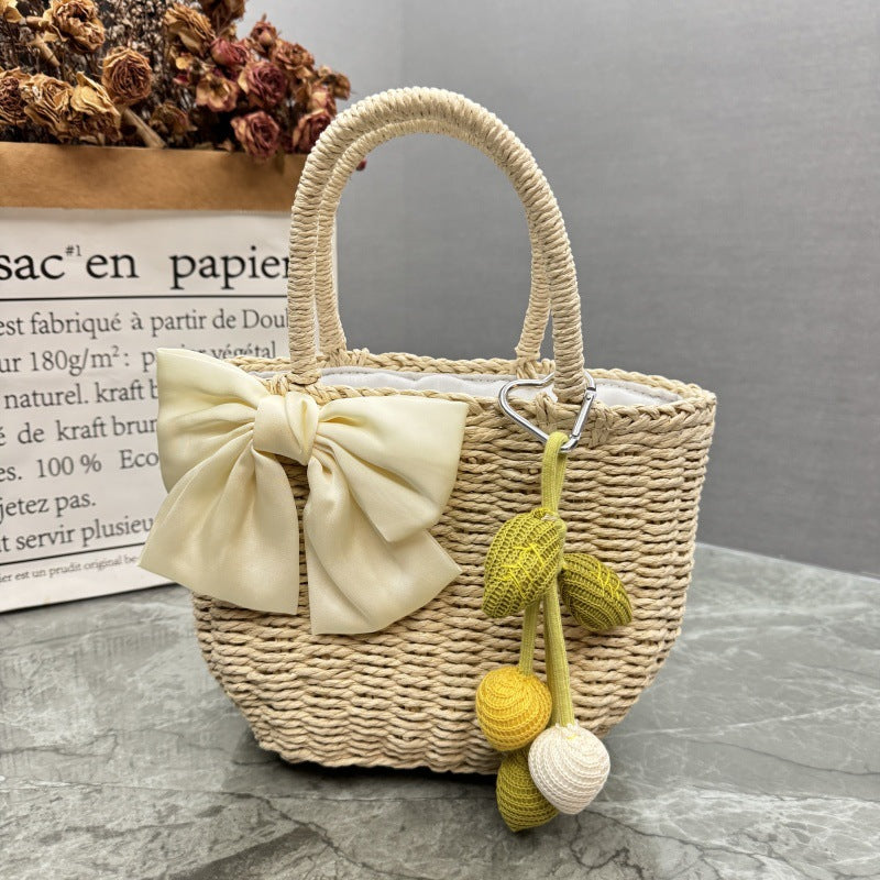 Lined Handwoven Straw Souvenir Bag