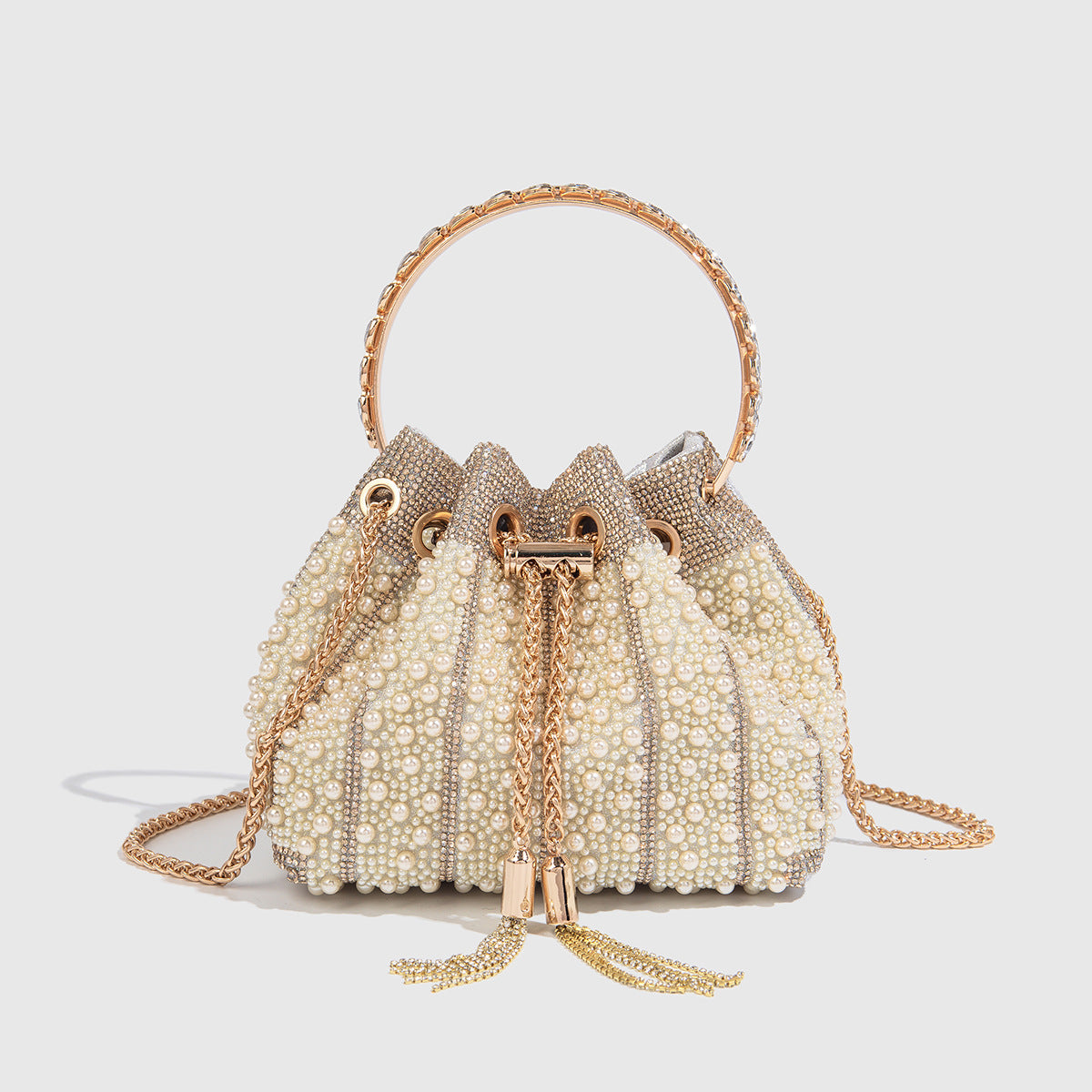 Gradient Full Diamond Tassel Evening Bag
