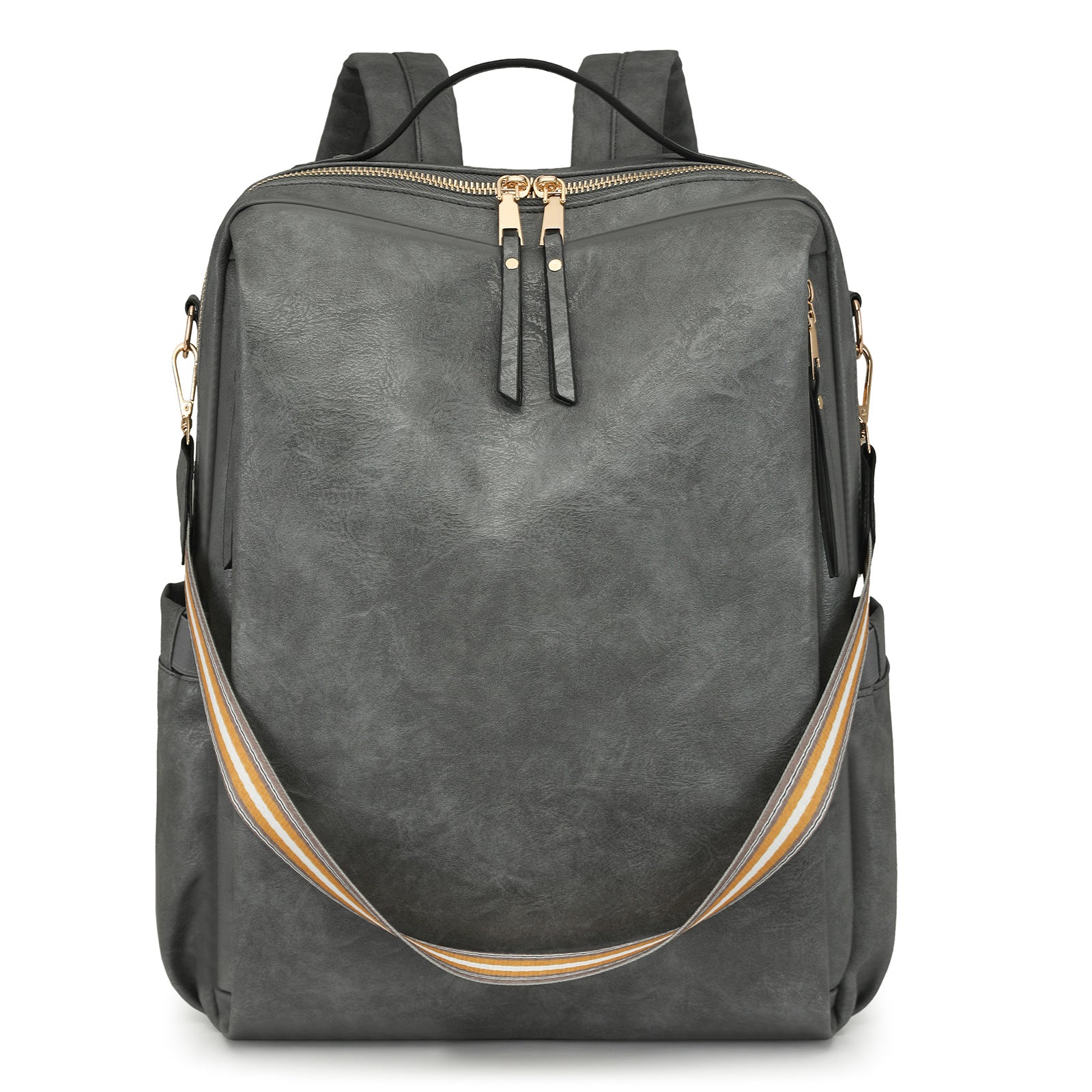 Women Fashion PU Business Backpack, Multifunctional Laptop Travel Bag