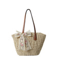 Korean Straw Large Versatile Minimalist Handmade Hollow Woven Beach Bag