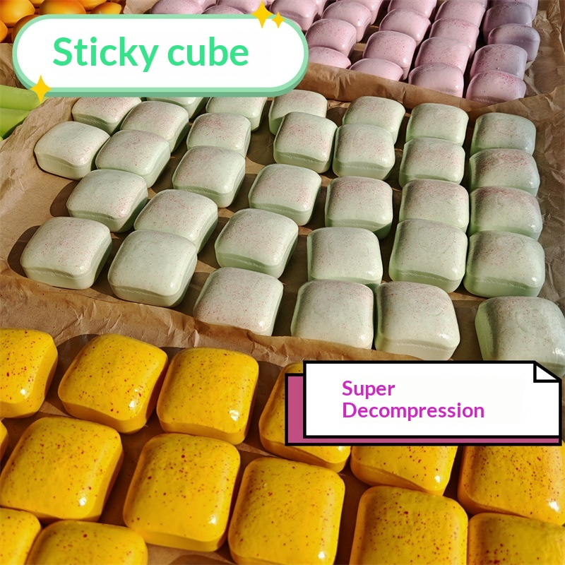 Sticky Slow Rise Small Square Squishy Soft Wet Feel PU Stress Relief Toy