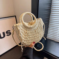 Women Large Capacity Straw Woven Bag, Holiday Beach Crossbody Shoulder Bag