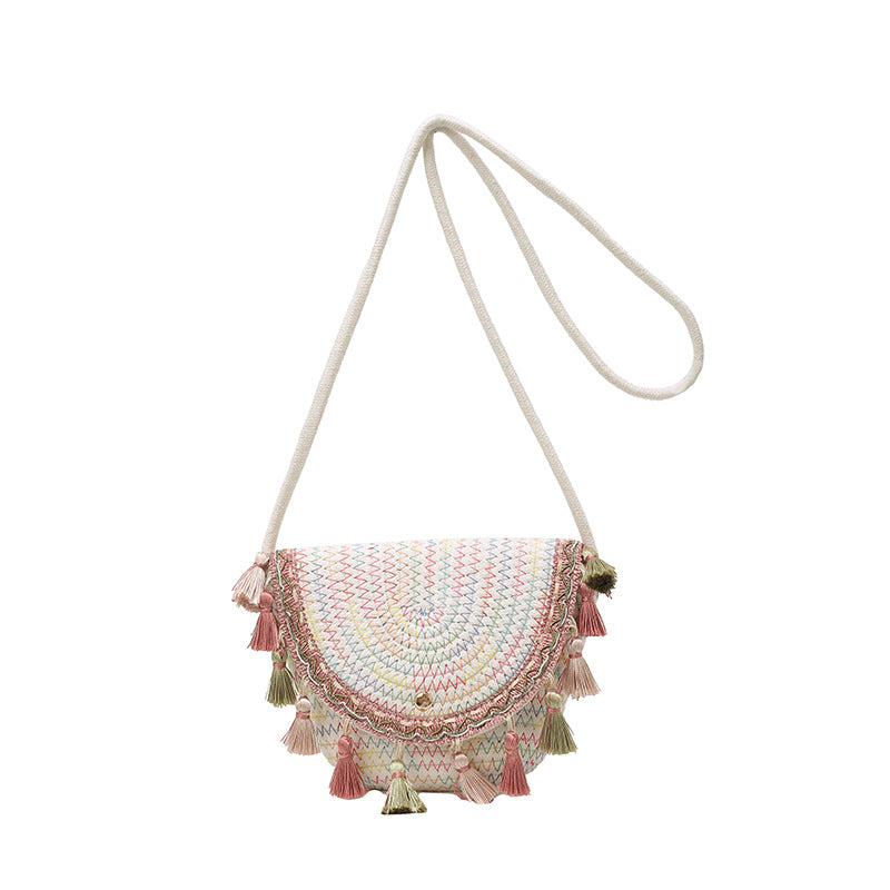 Woven Tassel Single Shoulder Crossbody Bag