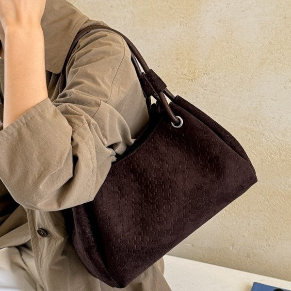 Woven Texture Tote with Elegant Structure