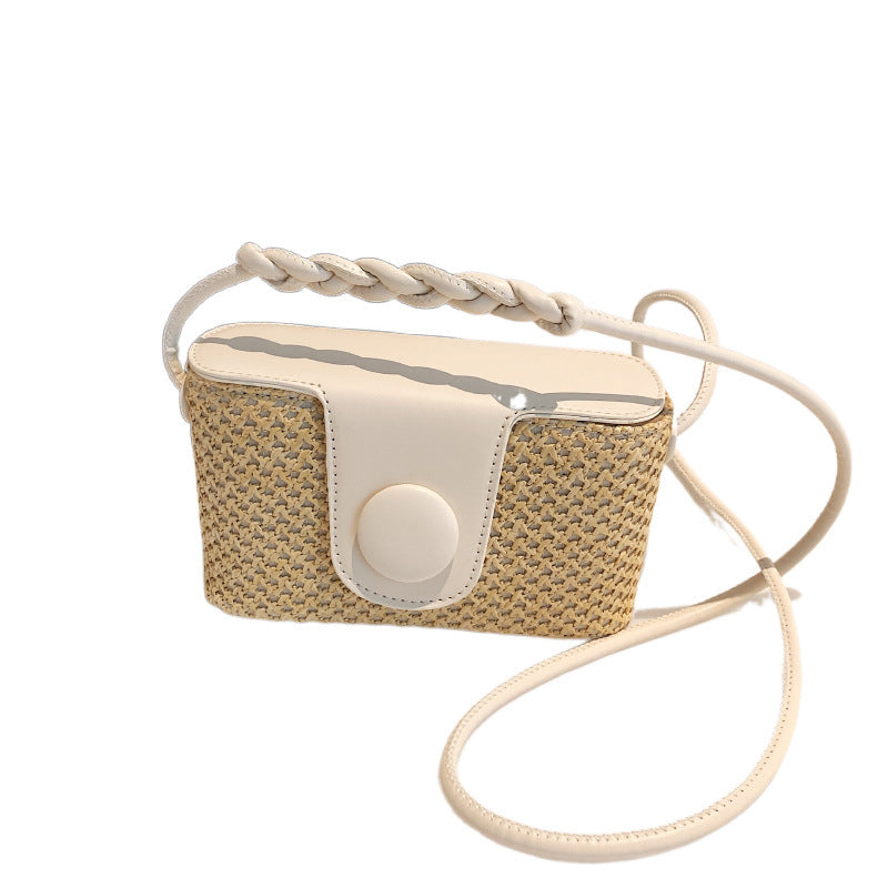 Straw Woven Single Shoulder Crossbody Beach Bag