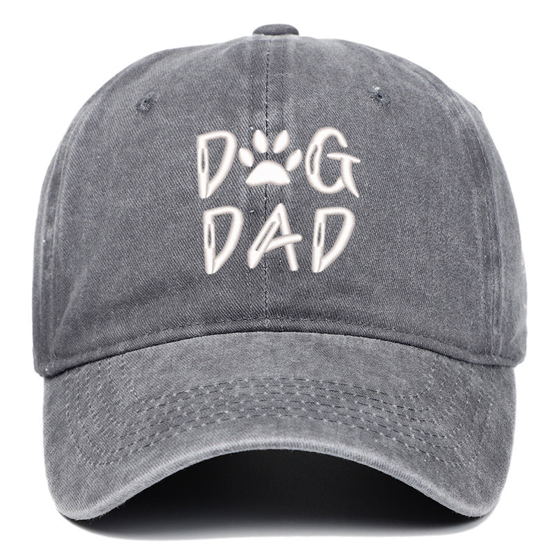 Washed Pure Cotton Embroidered Large Brim Cap