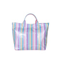 Vertical Stripe Rainbow PVC Tote Bag