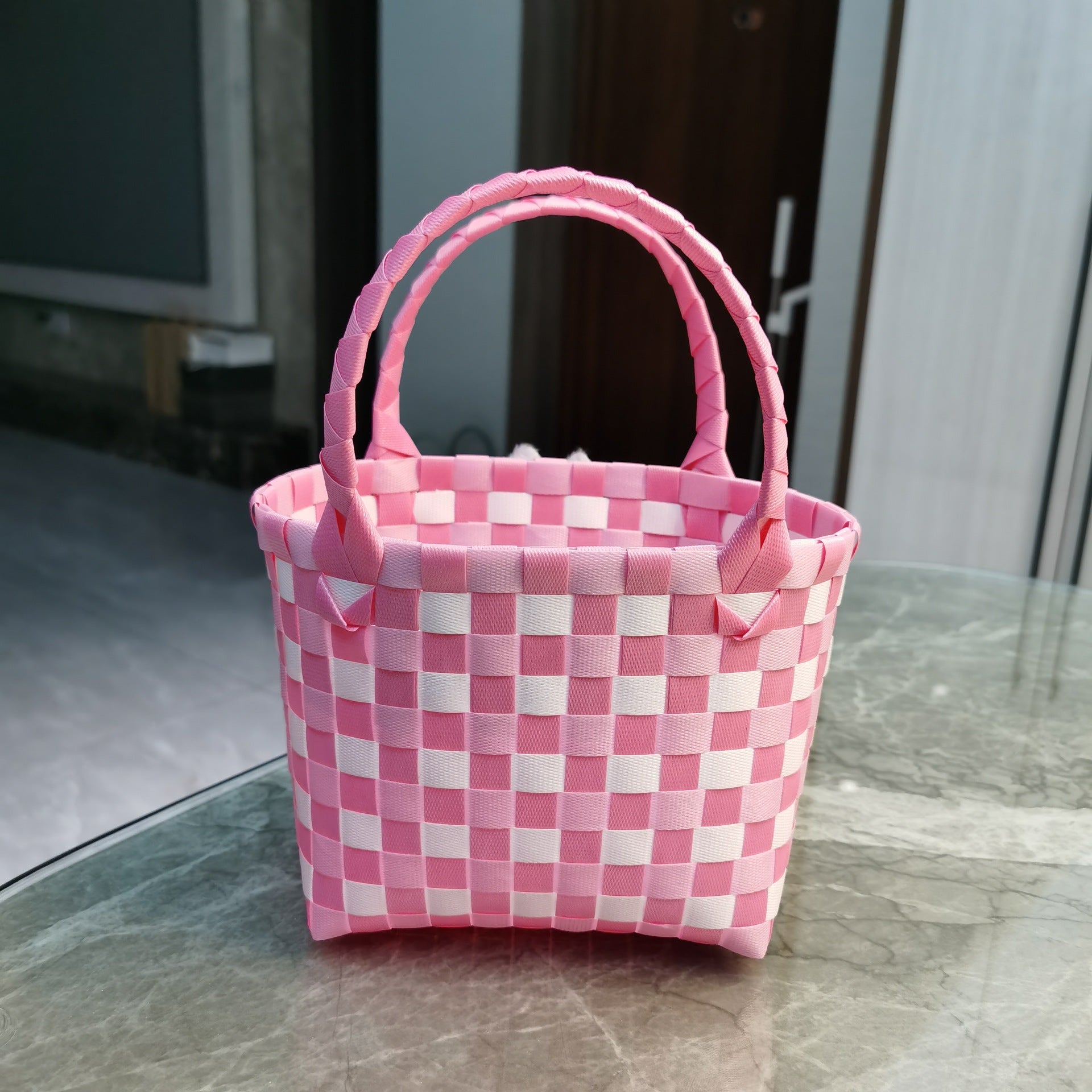 Plastic Woven Small Square Handbag Souvenir Bag