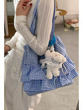 Women Cute College Large Capacity Canvas Lace Tote Bag