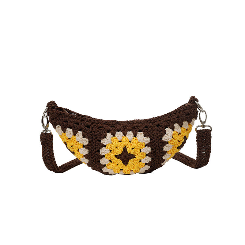 Crochet Sunflower Crossbody Bag