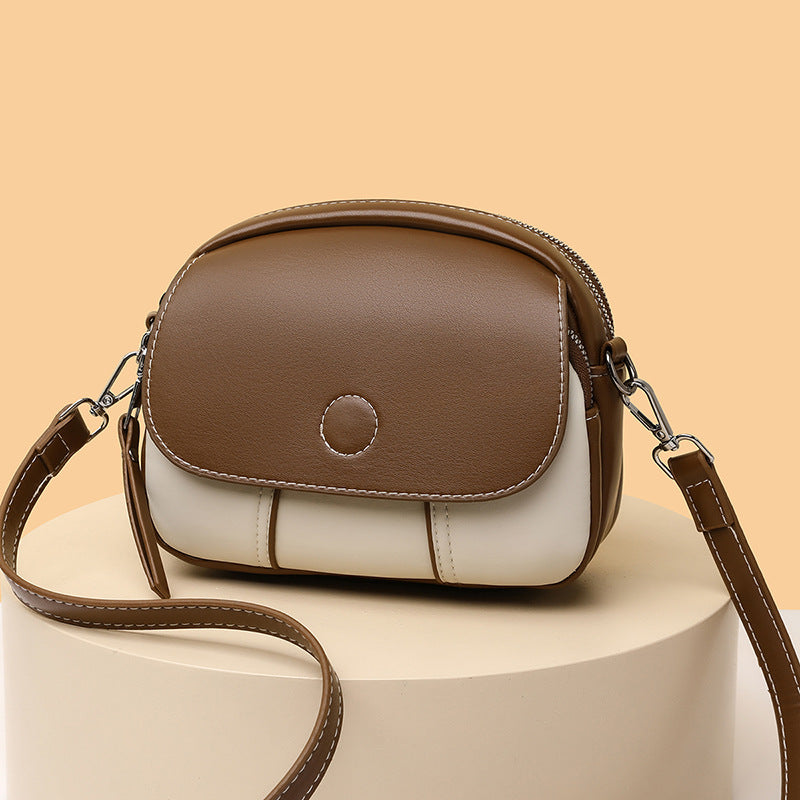 Color Block Vegan Leather Crossbody Bag