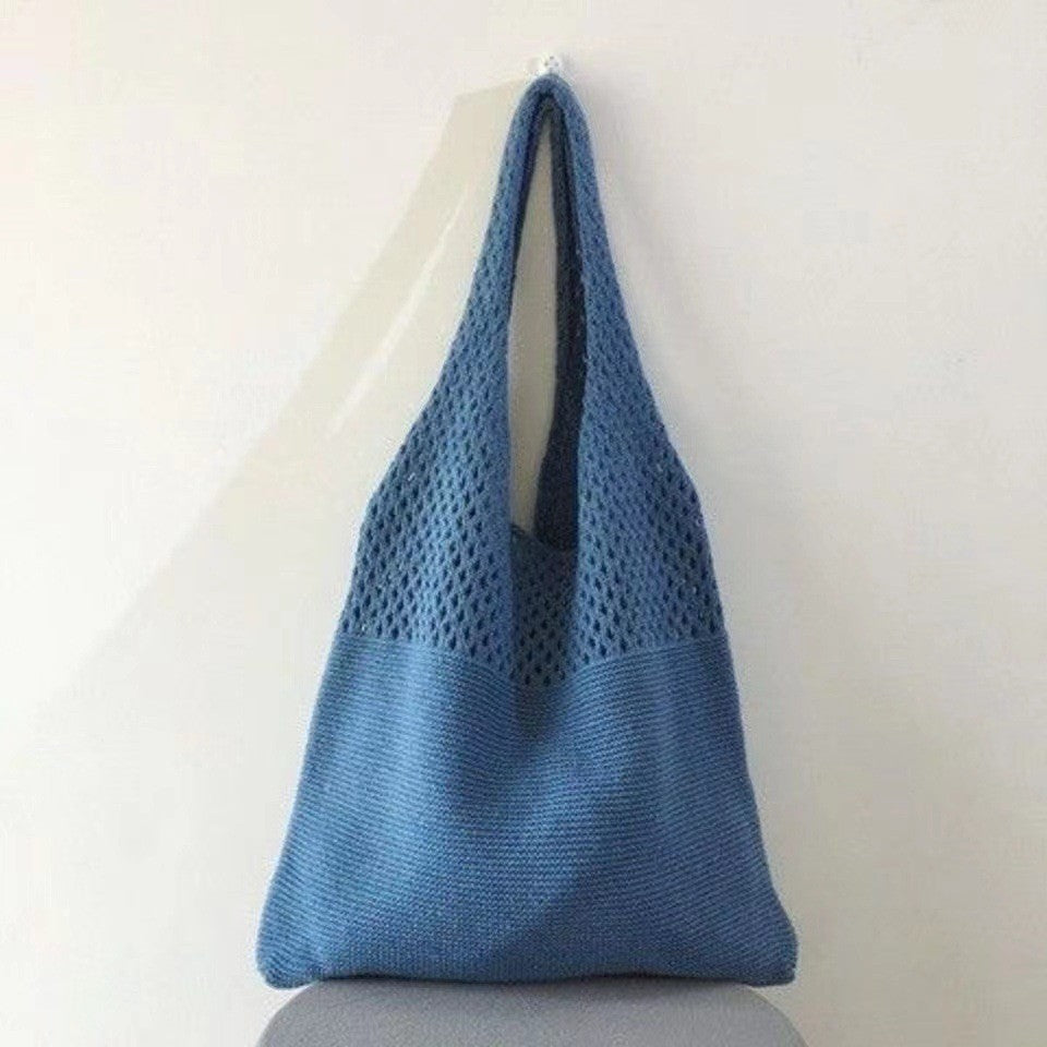 Handwoven Crochet Mesh Knit Shoulder Tote Bag